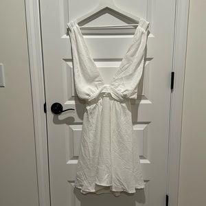 White Deep Plunge Bridal Dress